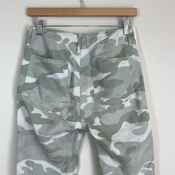 MOTHER The Shaker Chop Crop Fray Camo Pants Y2K Mid Rise Streetwear Size 26 - Picture 3 of 10